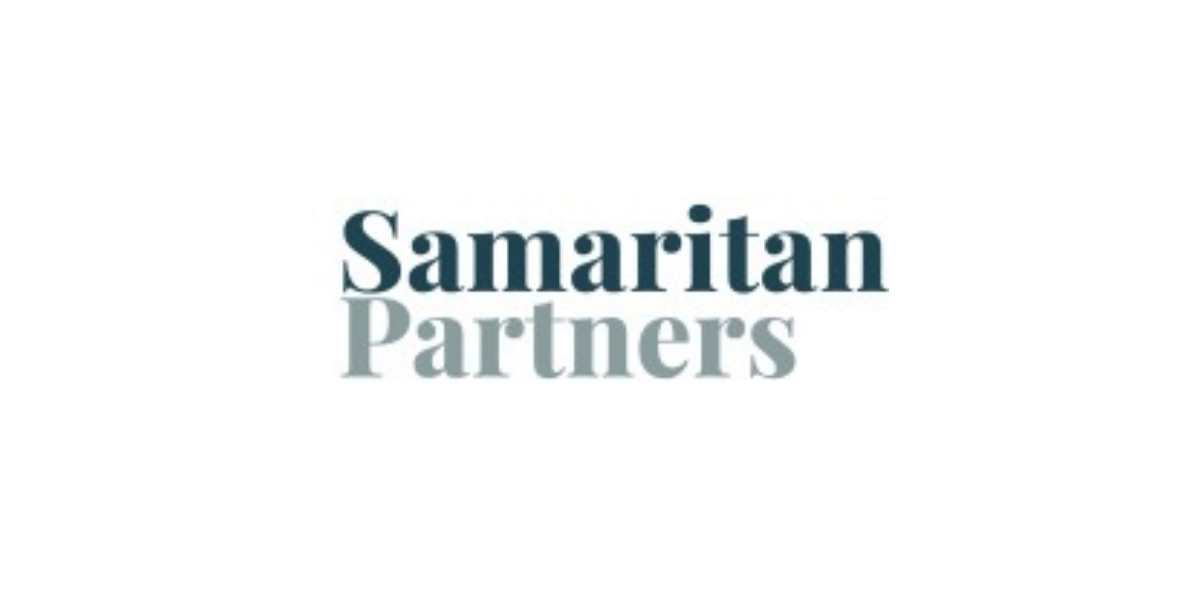 Samaritan Partners logo with "Samaritan" in dark teal serif text above "Partners" in light gray on a white background.